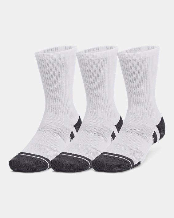Unisex UA Performance Tech Crew sokken – 3 paar, White, pdpMainDesktop image number 0